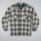 Pendleton Board Shirt Mens Large Beige Black Plaid Button Up Outdoor Casual