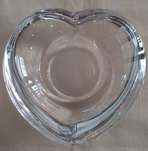 Orrefors Sweden Heart Clear Crystal Votive Tealight Candle Holder Paperweight - Picture 1 of 6