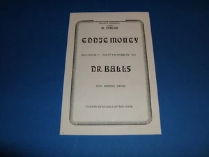 EDDIE MONEY - CONCERT HANDBILL FLYER,DALLAS - FT.WORTH,TEX. 1970's - Picture 1 of 5