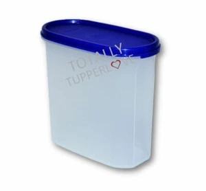 Tupperware #3 kurze ovale Modular Mates mit blauem luftdichtem Verschluss 7 Tassen Aufbewahrung NEU❤️ - Bild 1 von 1