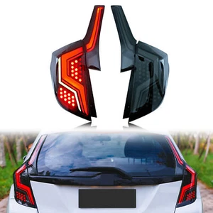 LED Sequential Tail Lights for Honda Fit 2014-2020 Animation Black Rear Lamps - Picture 1 of 5