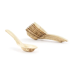 Cucharas de sopa chinas de hoja de bambú premium marca BambooMN - 5,1" - Cantidad Disponible - Imagen 1 de 9