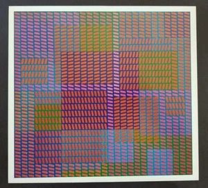 Victor Vasarely "Keiho-C2" montierte Offset-Farblithographie 1971 - Bild 1 von 1