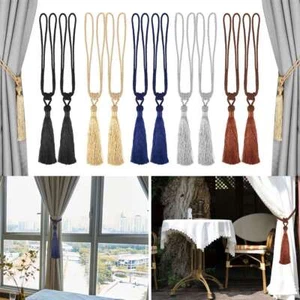 2/4 PCS Tassel Curtain Tie Backs Holdbacks Tie Rope Home Window Decor US - Picture 1 of 17