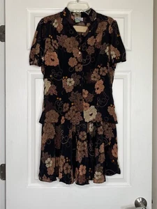 Jonathan Martin Skirt Set Women's Black Brown Floral Fall Sz 5/6 and 9/10 (flaw) - Picture 1 of 11