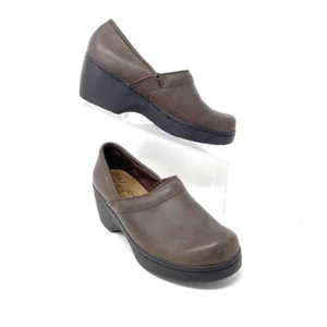 Dr. Scholl's Womens Brown Leather Slip on Clogs, Size 8 - Picture 1 of 11