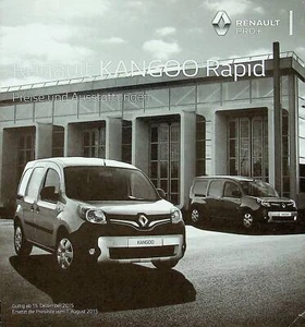226889) Renault Kangoo Rapid - Preisliste & Extras - Prospekt 12/2015 - Bild 1 von 1