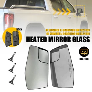 Right & Left Side Power Mirror Glass Heated For 19-23 Chevy Silverado GMC Sierra - Picture 1 of 14