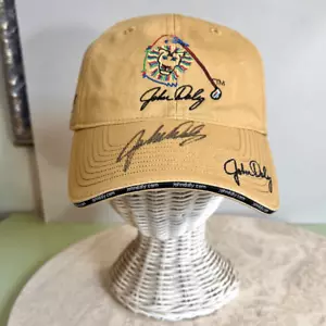 Cappello golf John Daly uomo cotone marrone firmato 6 pannelli taglia unica nuovo senza etichette - Foto 1 di 12