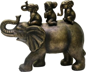 Hand-Painted 8" Elephant Statue for Home & Office – Cute Decorative Accent - Picture 1 of 8