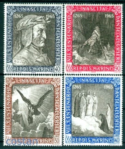 1965 Dante Alighieri,Divina Comedia,Inferno,Purgatorio,Paradise,San Marino845MNH - Picture 1 of 1