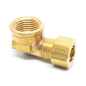 1/2 Tube OD Compression to 1/2 Female Npt 90 Elbow Fitting Adapter HVAC Air - Picture 1 of 5