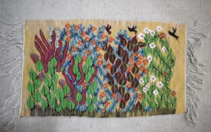 Egyptian Folk Art Wall Hanging-Hand Woven Tapestry-2.9 FT--Kilim Rug Home Decor - Picture 1 of 9