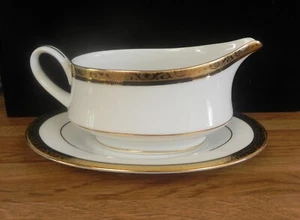 NORITAKE REGENT GOLD 3332 GRAVY BOAT WITH UNDERPLATE...NEW - Picture 1 of 6