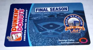 Tarjeta de regalo Dunkin Donuts de los New York Mets - Shea Stadium temporada final (1964-2008) - Imagen 1 de 2