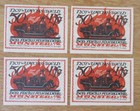 4 alte Notgeld Geldscheine der Freiwilligen Feuerwehr Münster von 1921