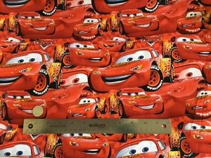 1/4 yard Disney Cars Lightning Mcqueen  Red Toss 100% COTTON FABRIC (9"x44") - Picture 1 of 1