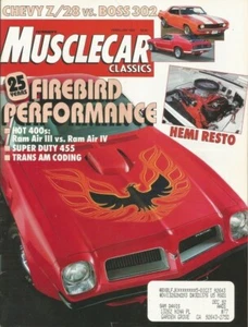 MUSCLECAR CLASSICS 1992 FEB - T.A., HEMI, BOSS, Z/28 - Imagen 1 de 1