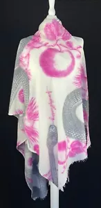 Friendly Hunting Kaschmir Schal PRINT GARDEN EDEN Elfenbein Rosa Grau Farbe - Bild 1 von 21