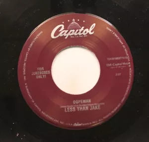 90'S 45 Less Than Jake - Dopeman / Johnny Quest Thinks We'Re Sellouts On Capitol - Picture 1 of 2