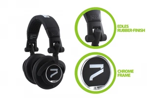 7even Headphone black, Kopfhörer für Dj, Hifi, Sport, dreh-klappbar, Kabel steck - Afbeelding 1 van 11