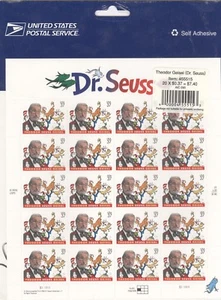 USPS Sheet of 20 Stamps Dr Seuss Theodore Geisel Character Books MNH 2003 3835 - Picture 1 of 1