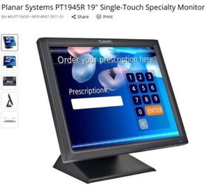 PLANAR PT1945R 19" TOUCH SCREEN POINT OF SALE MONITOR | BLACK |Lightly Used - Picture 1 of 6