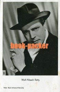 Old star photo postcard: WOLF ALBACH RETTY (film photo publisher) movie postcard