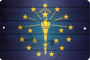 INDIANA flag Sign 8 x 12 Patriotic Emblem Patriotic Version - Picture 1 of 1