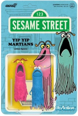 NUEVO Super7 Plaza Sésamo YIP YIP MARTIANOS 3,75 pulgadas Figura de Reacción Juguete yipyip Foto 1 de 3