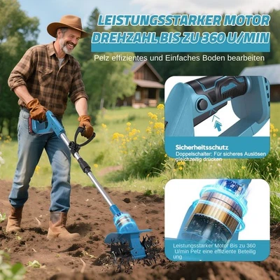 Akku Gartenfräse Motorhacke Bodenhacke Inkl. 2x 3.0Ah Akku & Ladegerät  - Bild 1 von 4