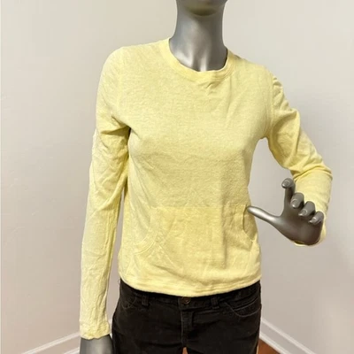 Banana Republic Sudadera Ligera Amarillo Suave Manga Larga Lino y Algodón Foto 1 de 4