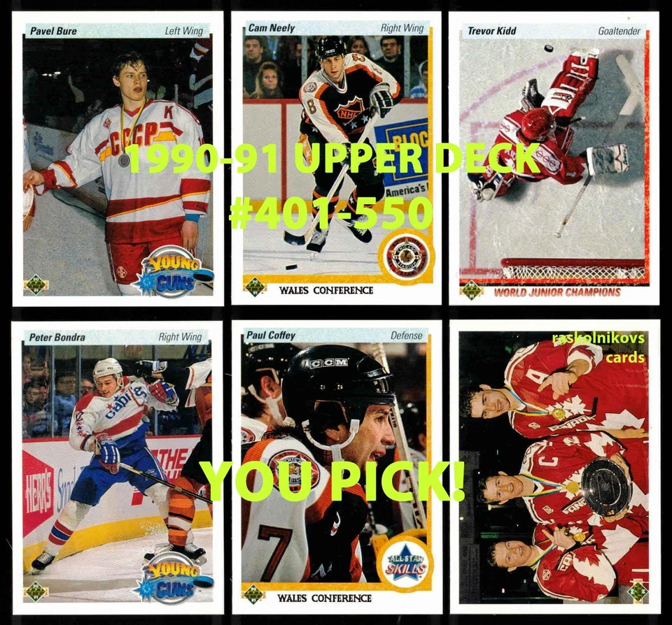 1990-91 Upper Deck HOCKEY #401-550 Your Choice $2 or 2 Card Minimum YOU PICK! - Image 1 of 1