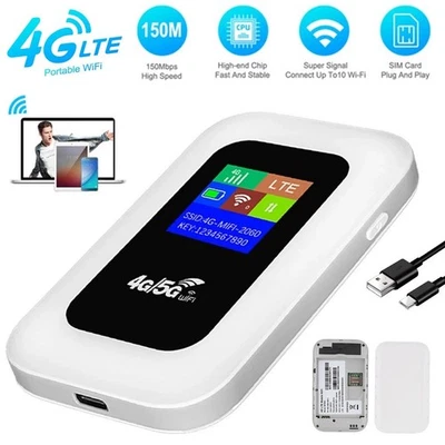 Unlocked Hotspot LTE 5G Wireless WiFi Router Mobile Broadband MIFI LCD 3000mAh - Image 1 of 4