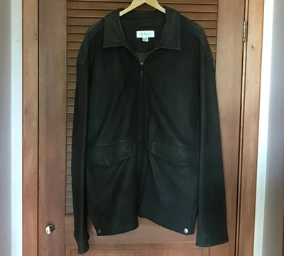Cutter & Buck Brown Leather Jacket Mens Extra Large Tall 100% Cow Nubuck - Image 1 of 4