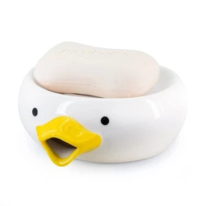 Soap Holder Ceramic Soap Dish with Drain Perforations, Cute Duck Styling Bar ... - Bild 1 von 8