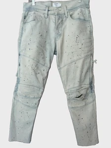 NWT Hudson LA  Jeans Anniversary Denim Paint Splatter Distressed Raw Edge Men 29 - Picture 1 of 16