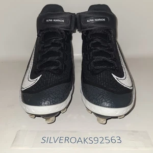 Nike Alpha Huarache Elite 4 Mid Black Baseball Cleats DJ6520-003 Size 8.5 - Picture 1 of 6