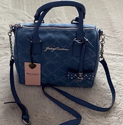 Bolso Bandolera Juicy Couture Precioso con Lazo en Azul Denim Con Lazo Dije NUEVO Foto 1 de 4
