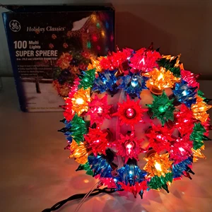 2006 GE Holiday Classics 100 Christmas Light Ball Multi-Color Super Sphere ~ 6" - Picture 1 of 19