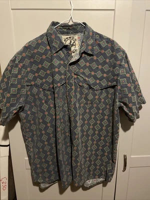 Vintage Rodeo Active Western Shirt Button Front Southwest Aztec Cowboy Sz Large - Image 1 of 4