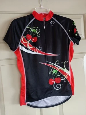 Camisa de Bicicleta Primal Estampado de Cereza, Jersey Rojo, Ciclismo Talla Pequeña Foto 1 de 4