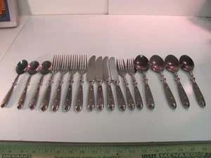 Hampton Silversmiths BISTRO-BROWN Stainless Flatware 17 Pieces KnifeForksSpoons - Picture 1 of 8