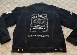 Chaqueta vaquera estilo vintage Jack Daniels RCR Racing denim lavado oscuro bordada - Imagen 1 de 6