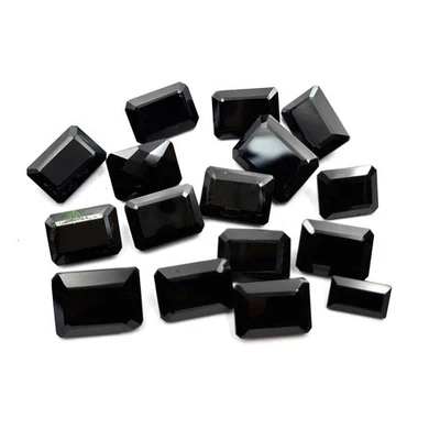 Natural Black Spinel Square Cut Loose Gemstone lot 11 Pcs 6-12*8-16 MM 100 CT - Image 1 of 3