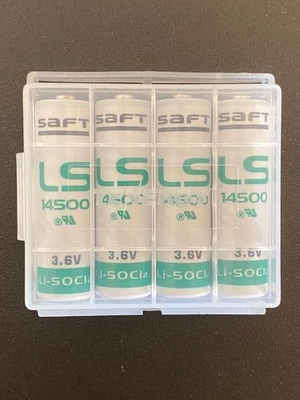 4-pack Saft LS14500 AA 3.6 Volt Lithium Batteries with Cases New Open Box - Image 1 of 4