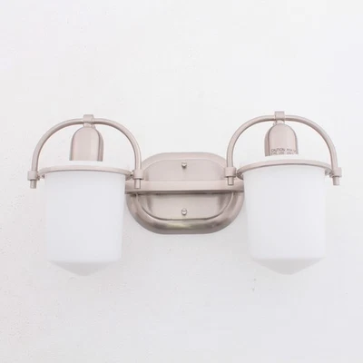 Hinkley 5442BN Clancy 2 LT 16 дюймов матовый никель настенный светильник для ванны с травленым опалом - Изображение 1 из 3