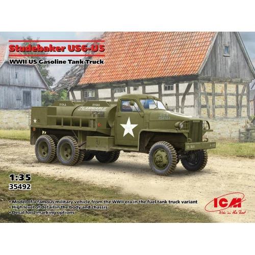 STUDEBAKER US6-U5 WWII US GASOLINE TANK TRUCK KIT 1:35 Icm Kit Mezzi Militari Mo - Immagine 1 di 1