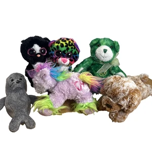Mixed Lot Of 6 Small Ty/cowboyz/aurora Stuffed Animals - Picture 1 of 12
