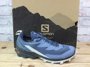 MENS SALOMON CROSS OVER 2 GTX BLUE TRAIL RUNNING HIKING TREK TRAINERS UK 9 £130 - Picture 1 of 7
